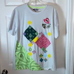 Men BKYS Tag Me! T-shirt Big Size 2XL Patchwork design